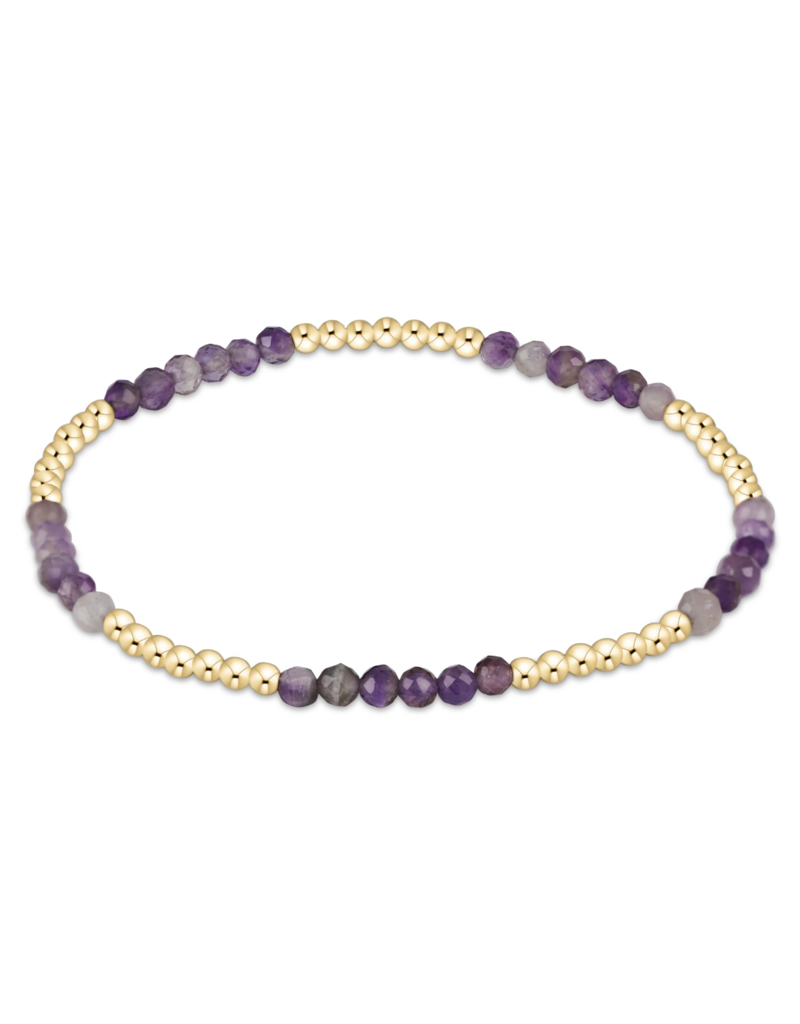 Blissful Pattern 2.5mm Bead Bracelet - Amethyst