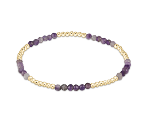 Blissful Pattern 2.5mm Bead Bracelet - Amethyst