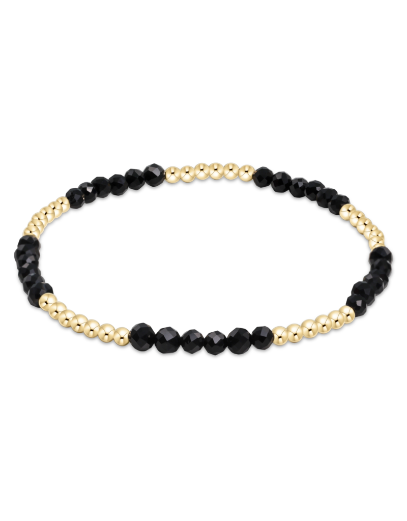 Blissful Pattern 2.5mm Bead Bracelet - Faceted Onyx