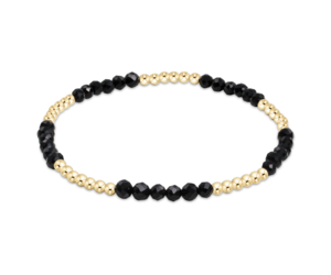 Blissful Pattern 2.5mm Bead Bracelet - Faceted Onyx