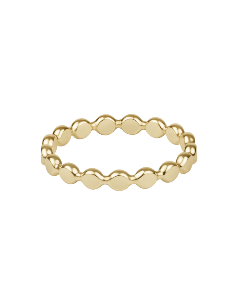Classic Gold 2.5mm Beaded Disc Ring - Size 6