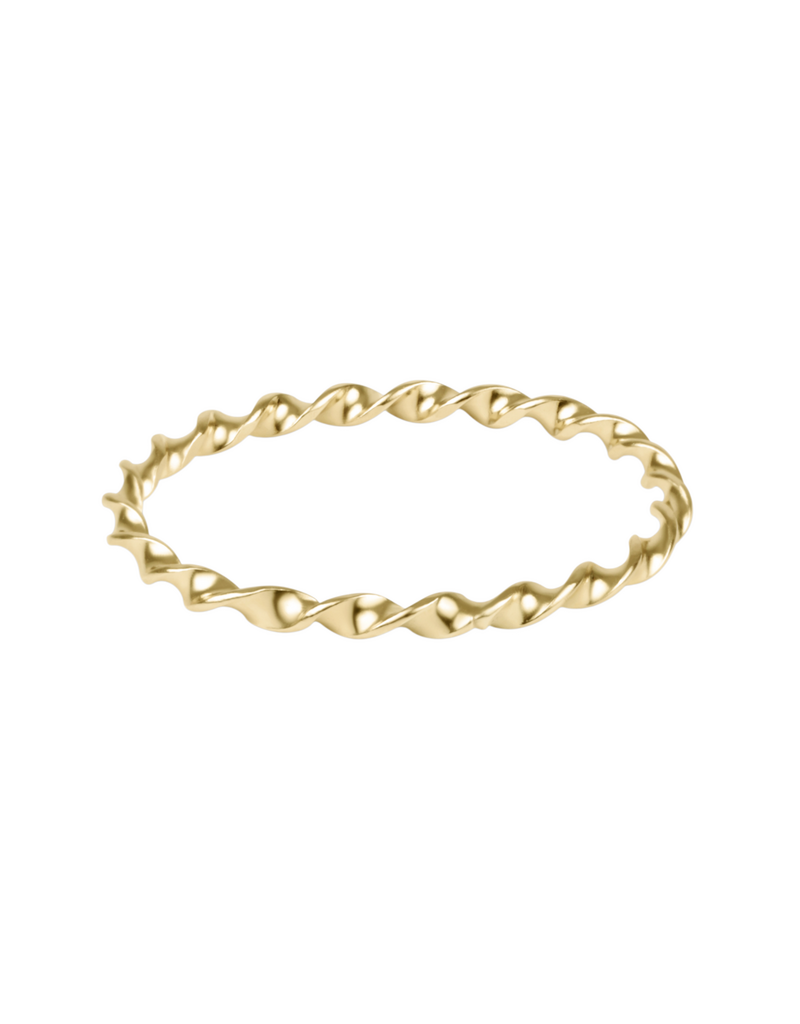 Classic Gold Twisted Thin Band Ring - Size 6