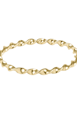 Classic Gold Twisted Thin Band Ring - Size 6