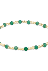 Gemstone Gold Sincerity Pattern 3mm Bead Bracelet - Faceted Onyx