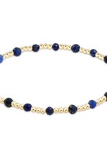 Gemstone Gold Sincerity Pattern 3mm Bead Bracelet - Lapis