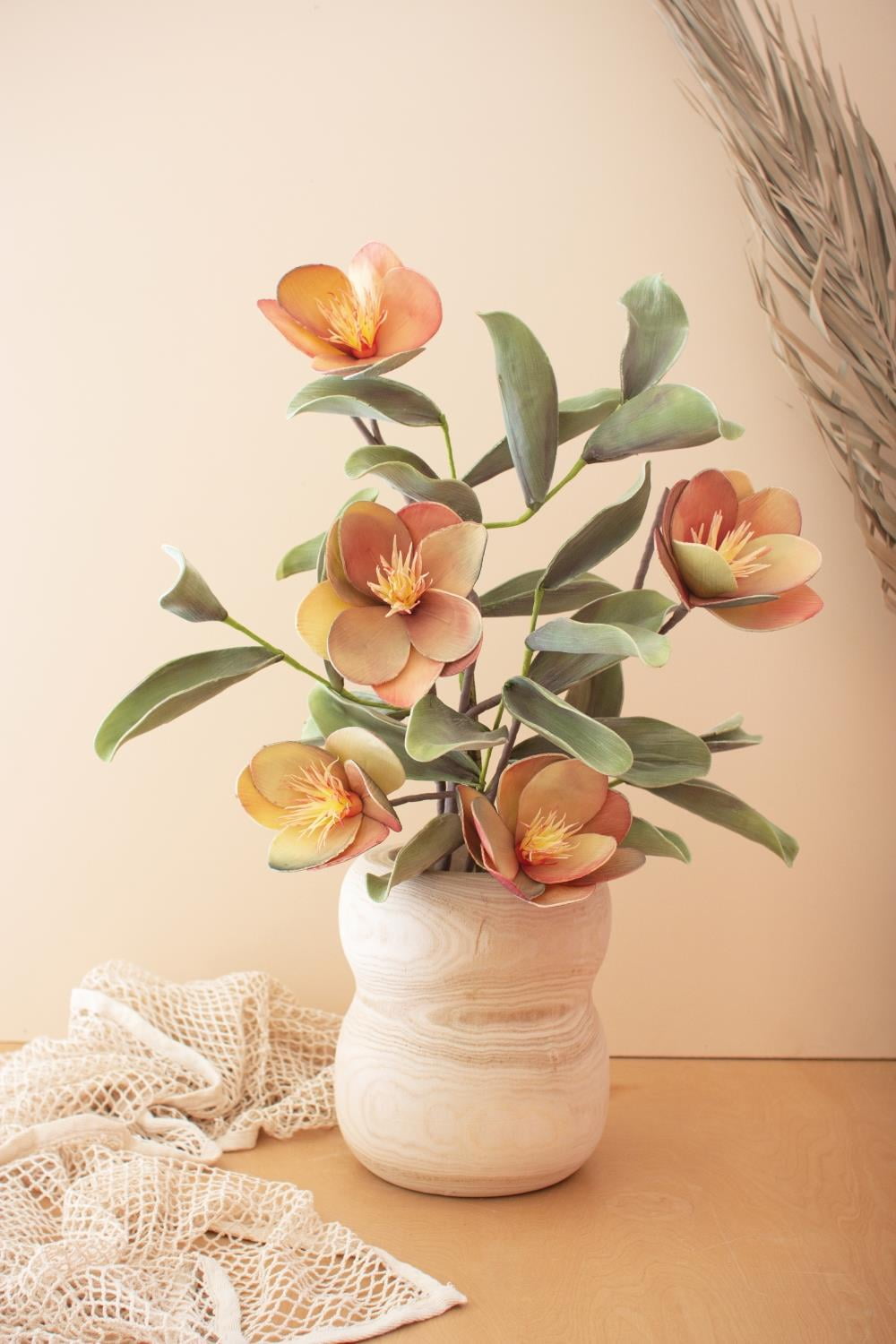 Hand Carved Wooden Hour Glass Planter