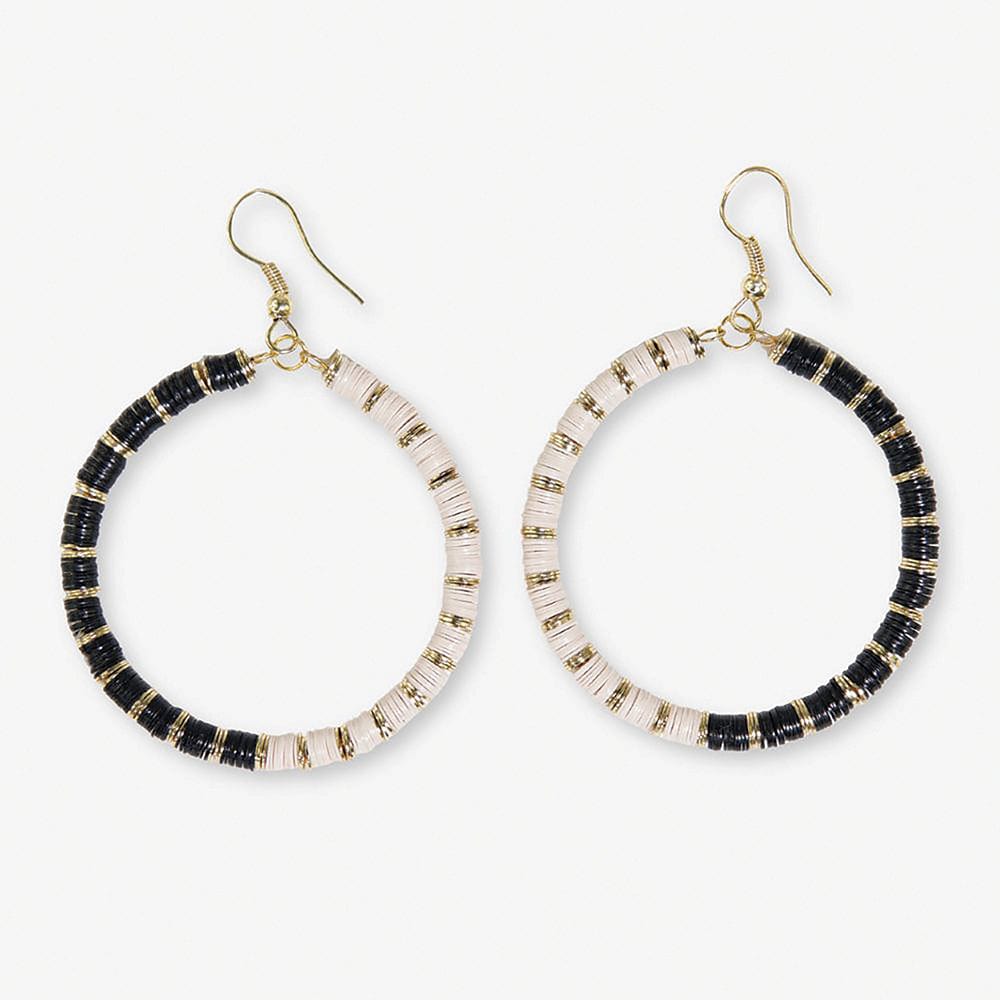 Fonda Half & Half Hoop Earrings Black
