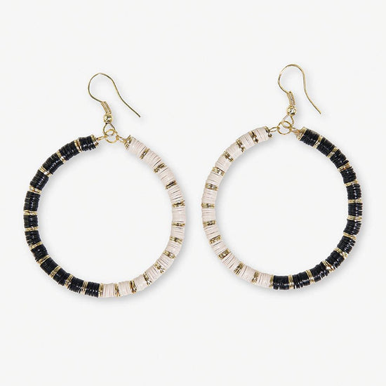 Fonda Half & Half Hoop Earrings Black
