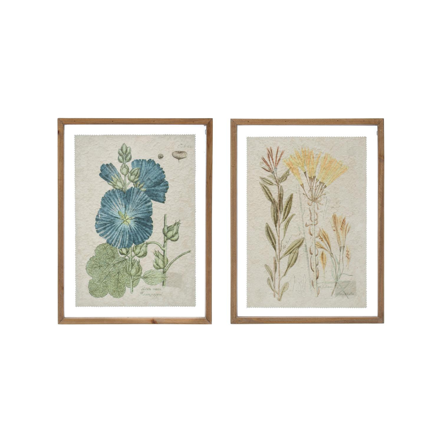 14" x 19" Wood Wall Decor w/Vintage Floral