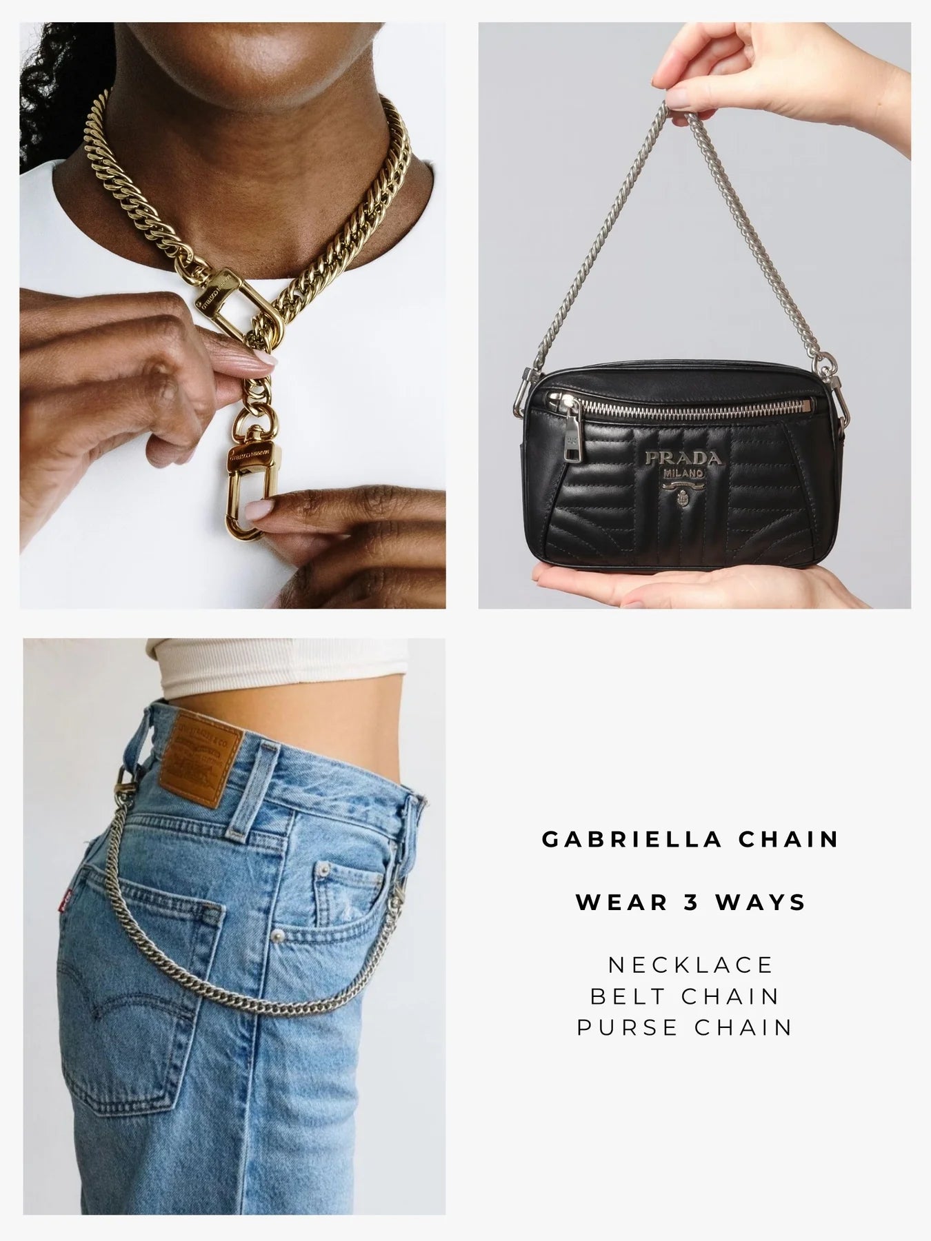 Gabriella Chain - three in one - Silver