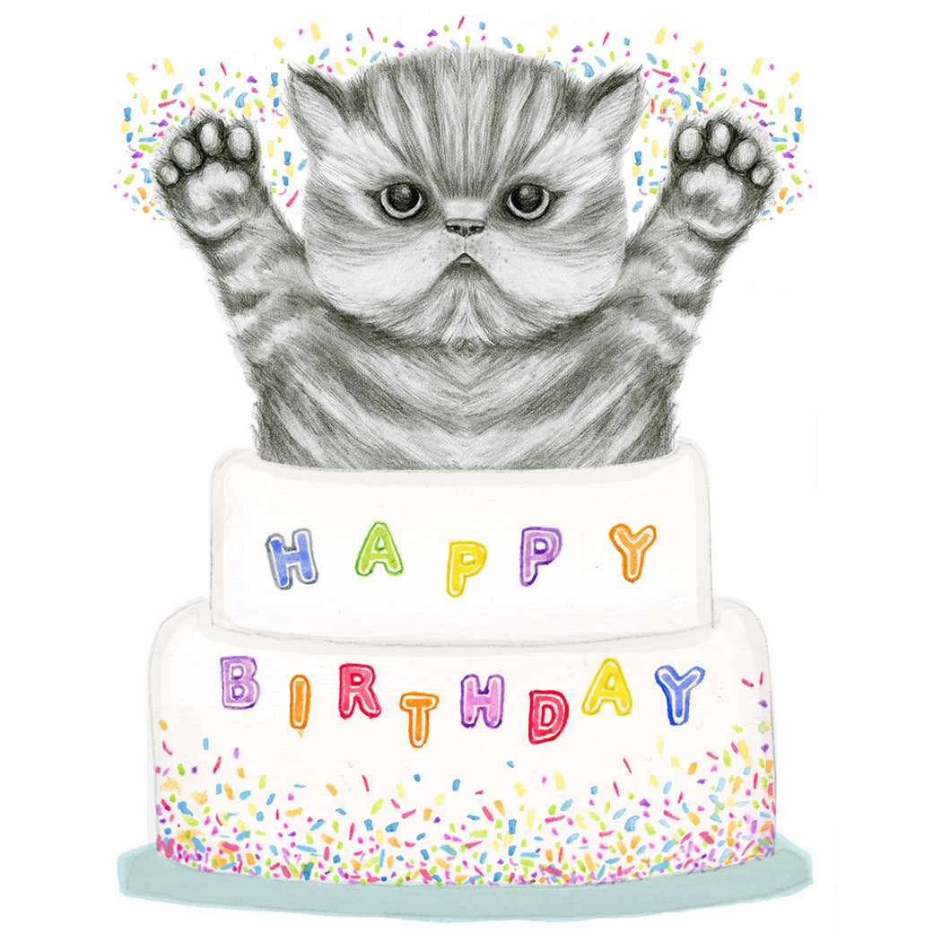 KITTEN CAKE BIRTHDAY CARD