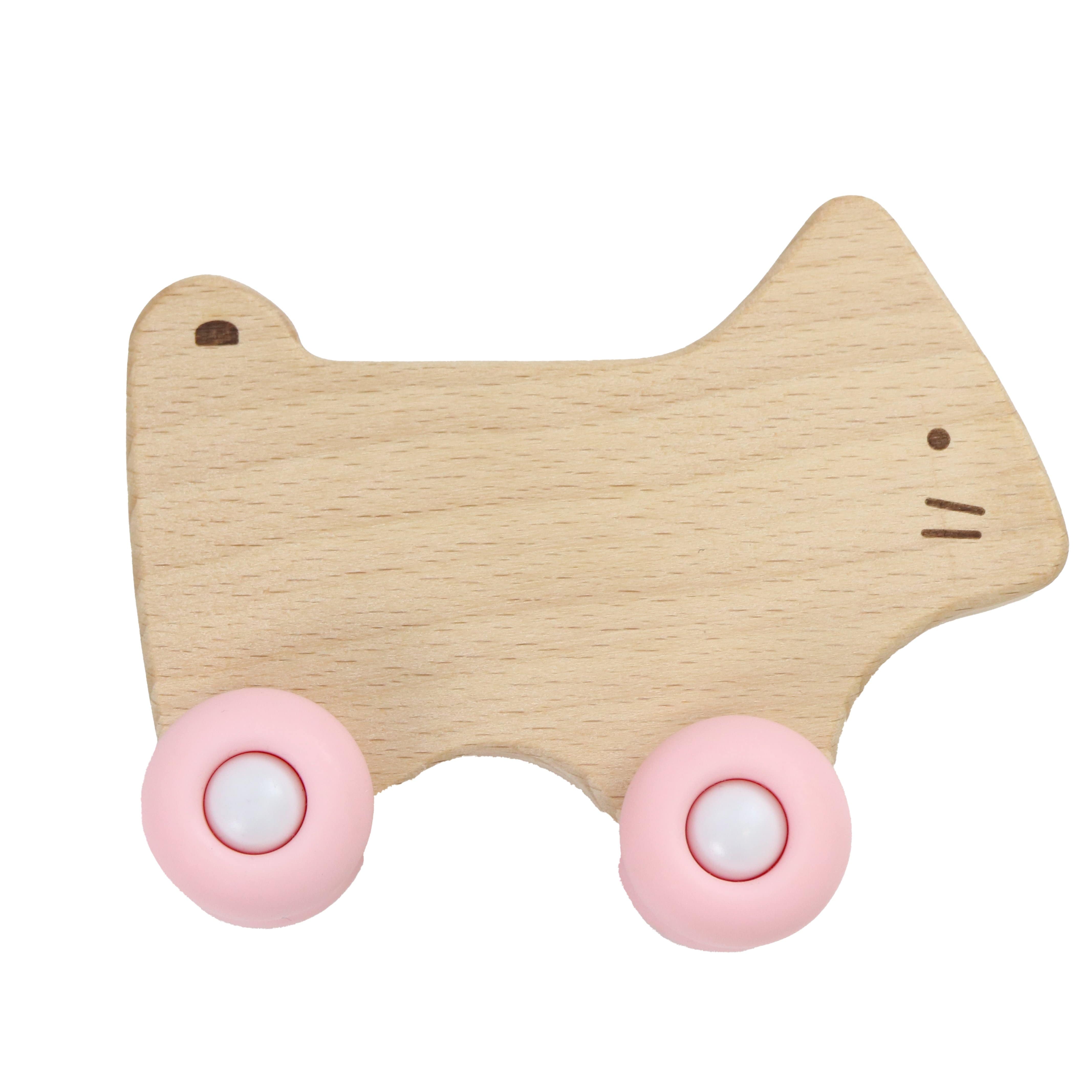 Teether w/Wheels - Kitty Pink Wheels