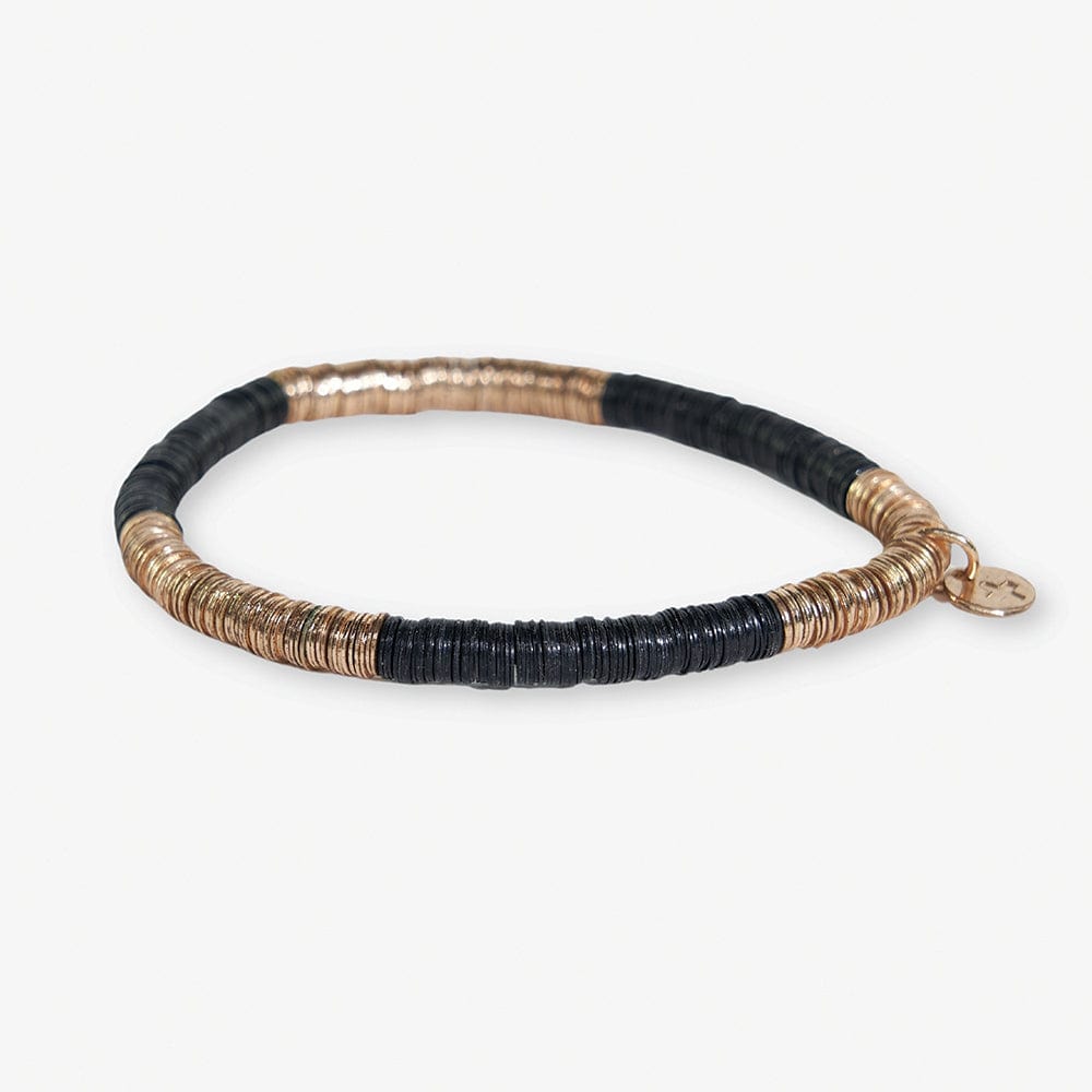 GRACE TWO COLOR STRETCH BRACELET BLACK & GOLD