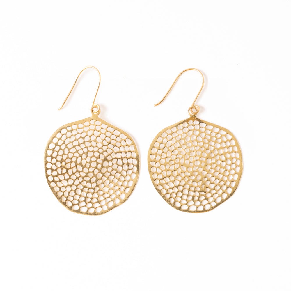 Gretchen Large Circle w/ Holes Earrings Brass