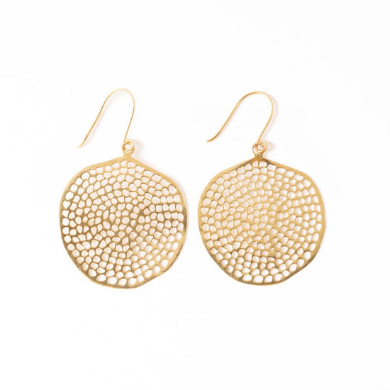 Gretchen Large Circle w/ Holes Earrings Brass