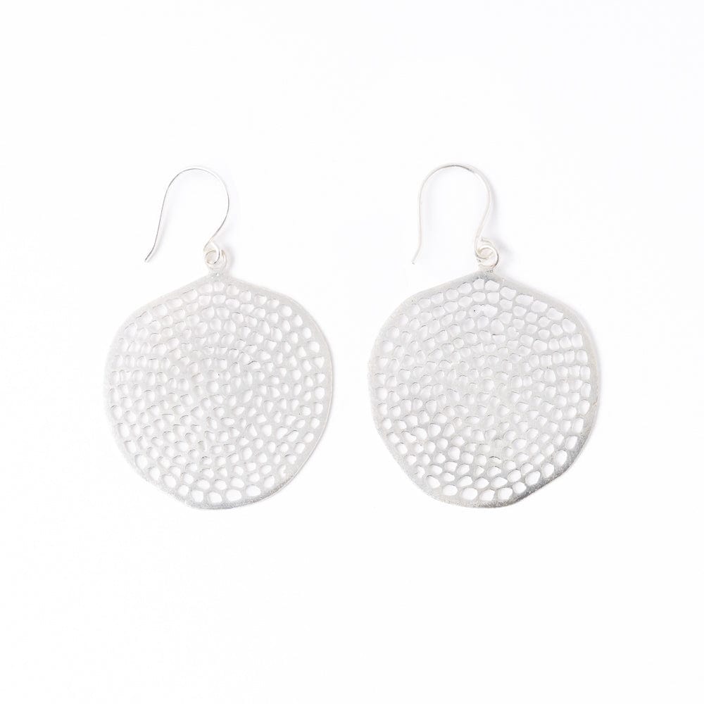 Gretchen Large Circle w/ Holes Earrings Silver