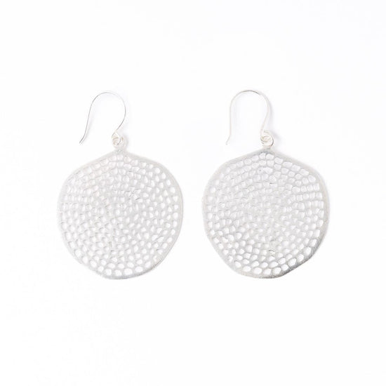Gretchen Large Circle w/ Holes Earrings Silver