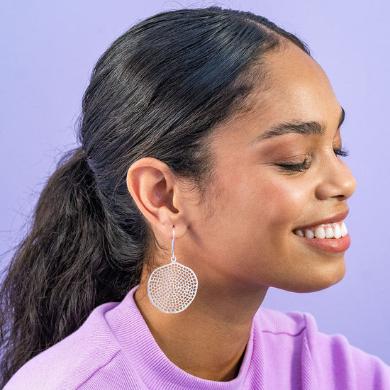 Gretchen Large Circle w/ Holes Earrings Silver