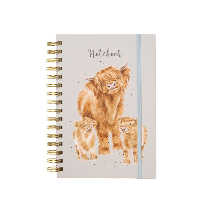 spiral notebook-highland cow & calves