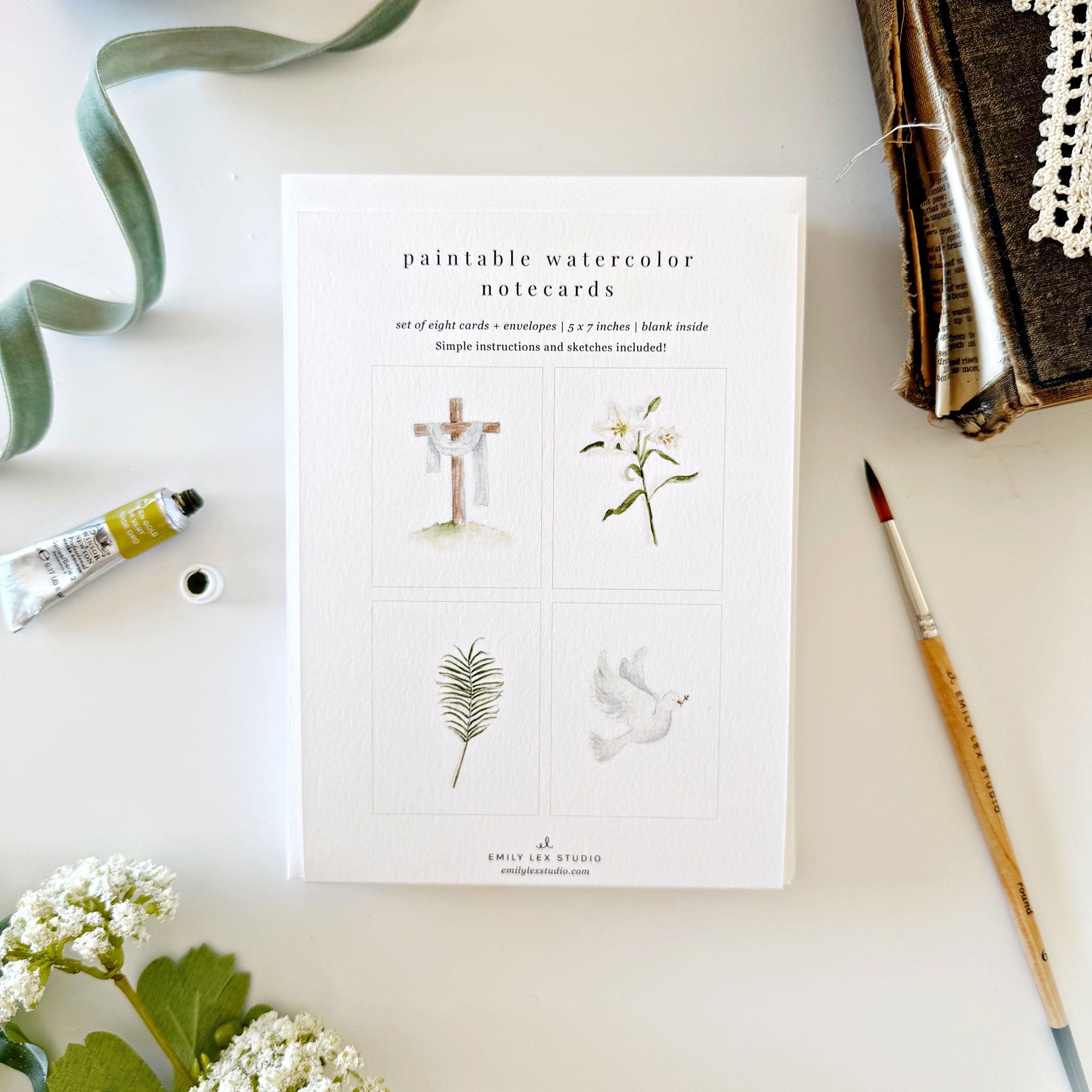 HE IS RISEN PAINTABLE NOTECARDS