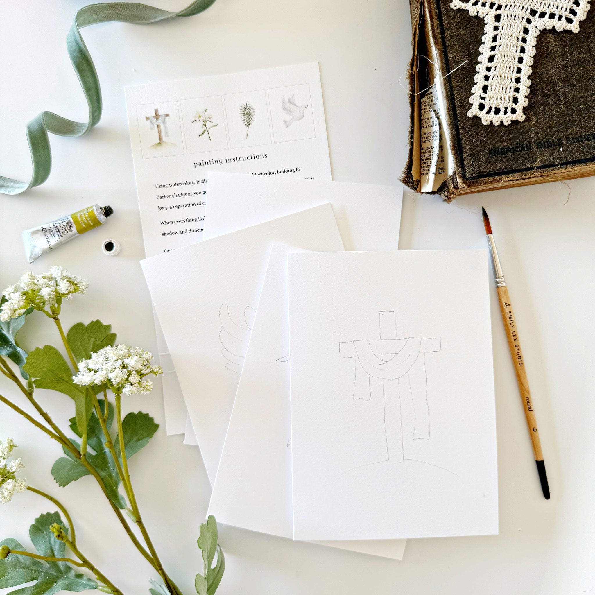 HE IS RISEN PAINTABLE NOTECARDS