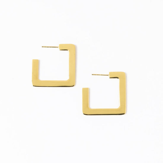 Heidi Square Earrings Brass