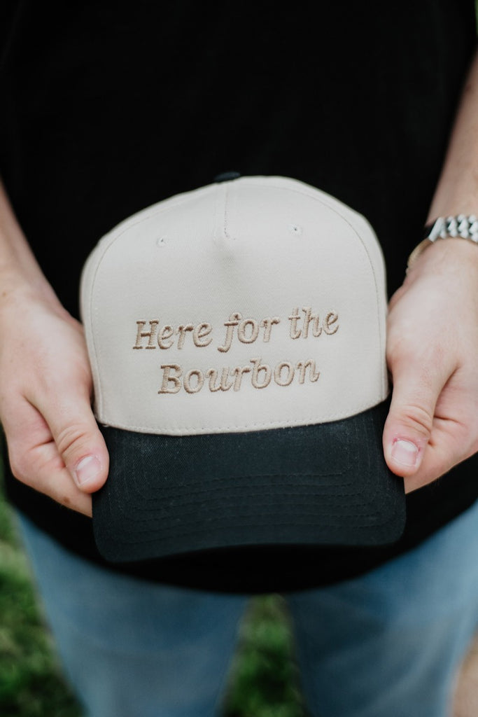 HERE FOR THE BOURBON TWO-TONED VINTAGE HAT