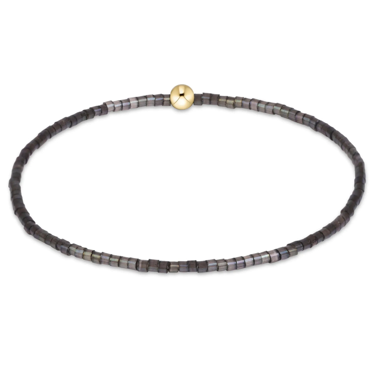 eNewton Hope Classic Bracelet in Moonlight with dark gray beads and gold accent bead