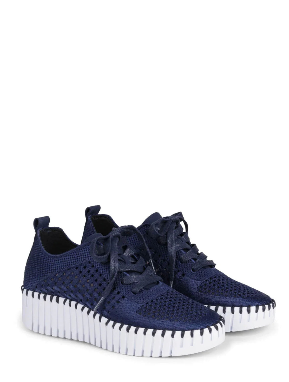 Tulip - Embroidery w/White Sole - Dark Indigo - Size 38