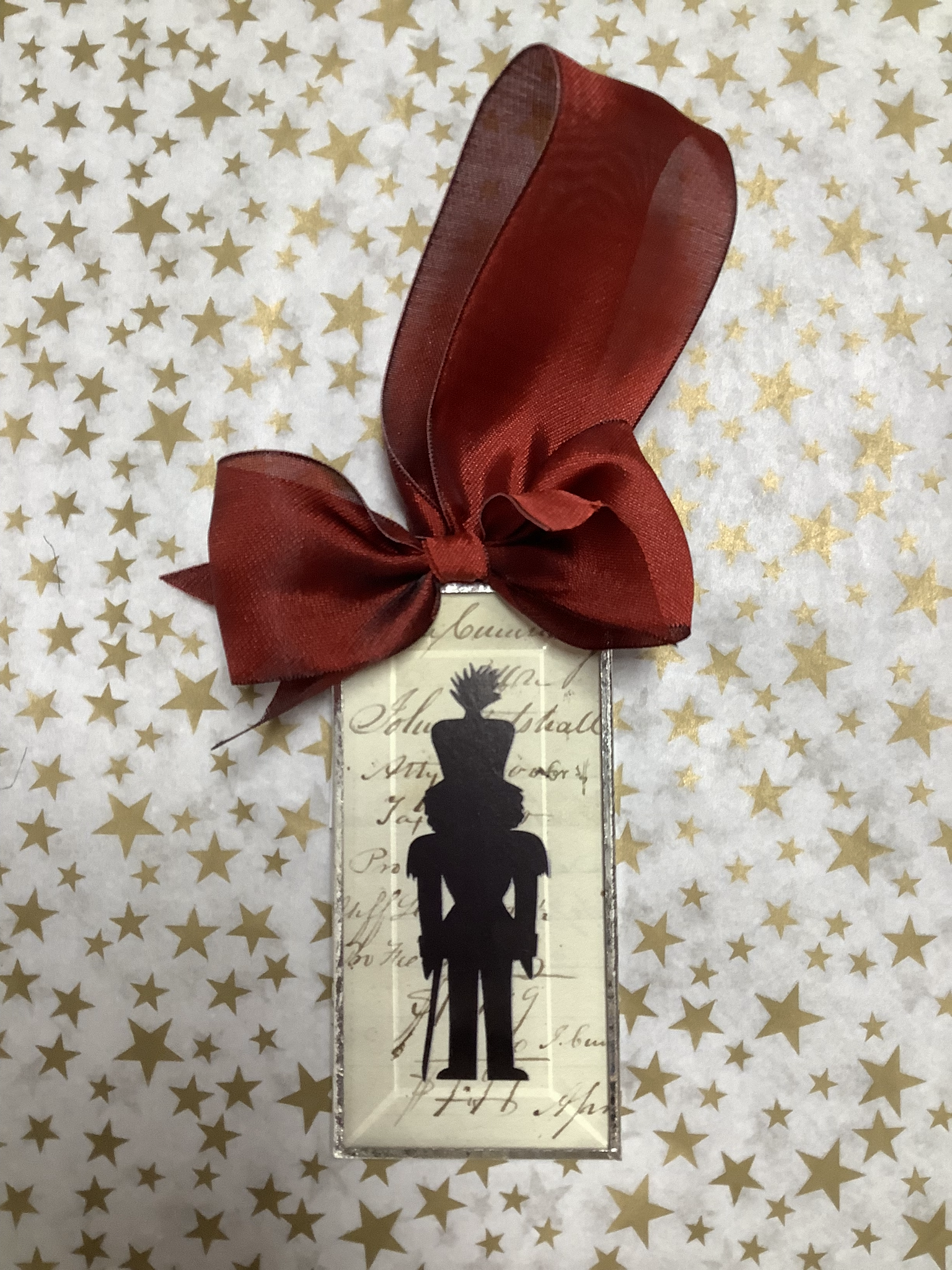 Nutcracker 2"x4" Rectangle w/Red Ribbon