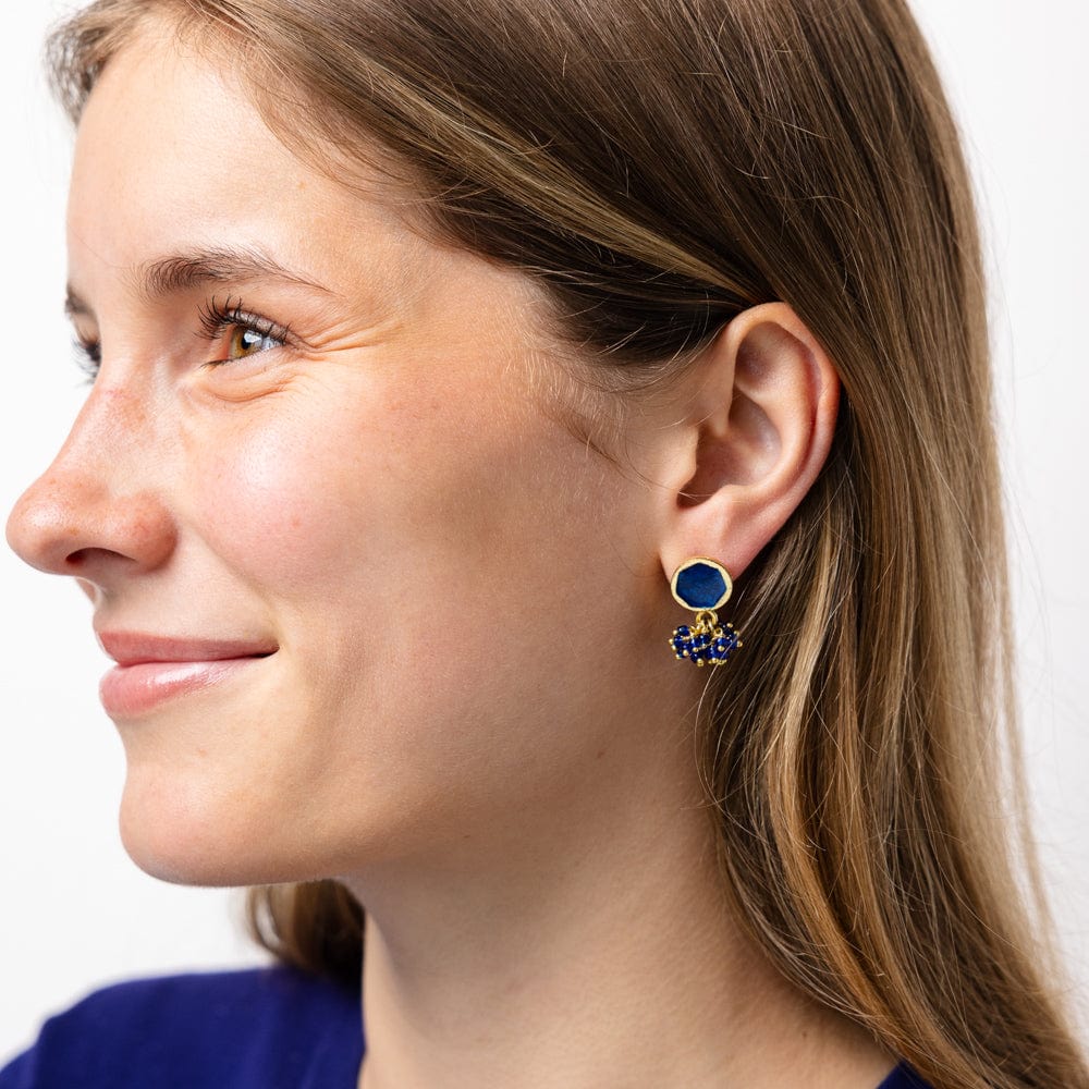 Kimberly Enamel Earrrings Royal Blue