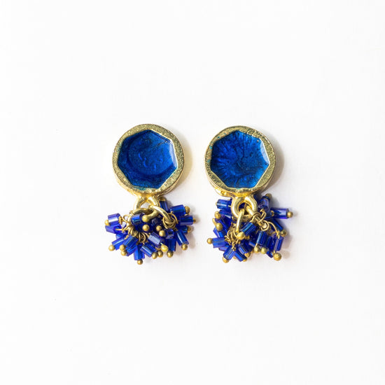 Kimberly Enamel Earrrings Royal Blue