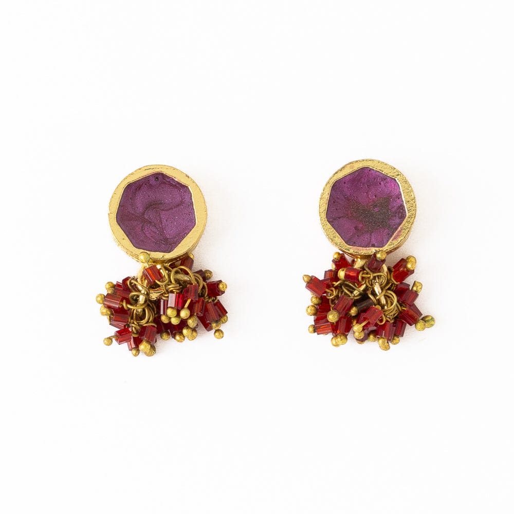 Kimberly Enamel Earrrings Purple