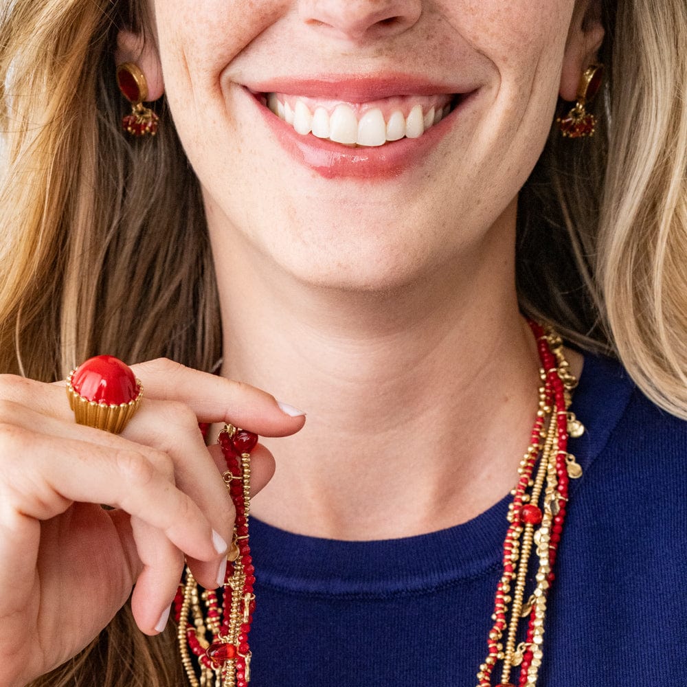 Kimberly Enamel Earrrings Red