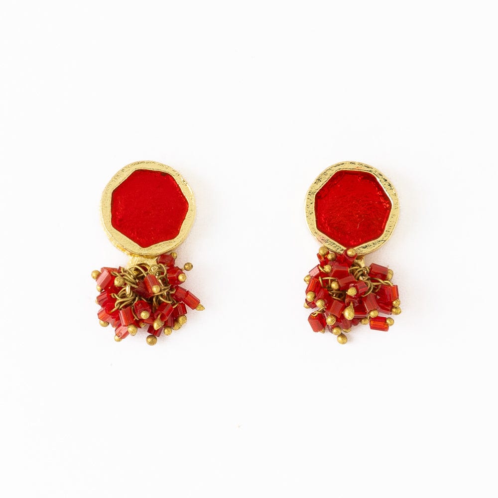 Kimberly Enamel Earrrings Red
