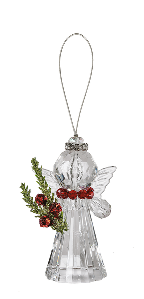 3" Mistletoe Angel Ornament, Acrylic