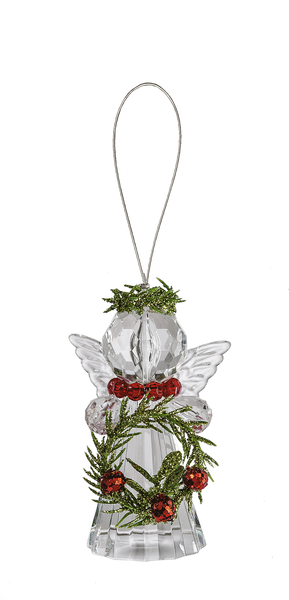 3" Mistletoe Angel Ornament, Acrylic