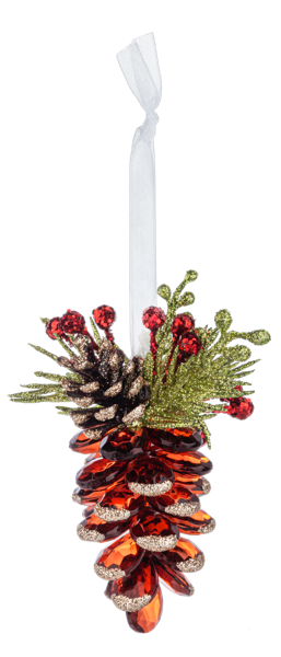 4" Krystal Pinecones Ornament, Acrylic