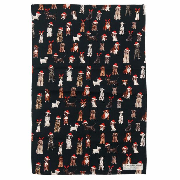Christmas Dogs Tea Towel