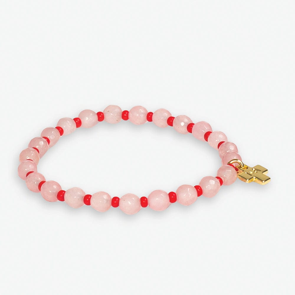 Mabel w/ Alternating Bead Stretch Bracelet Blush