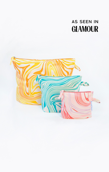 SET OF 3 POUCHES MARBLE