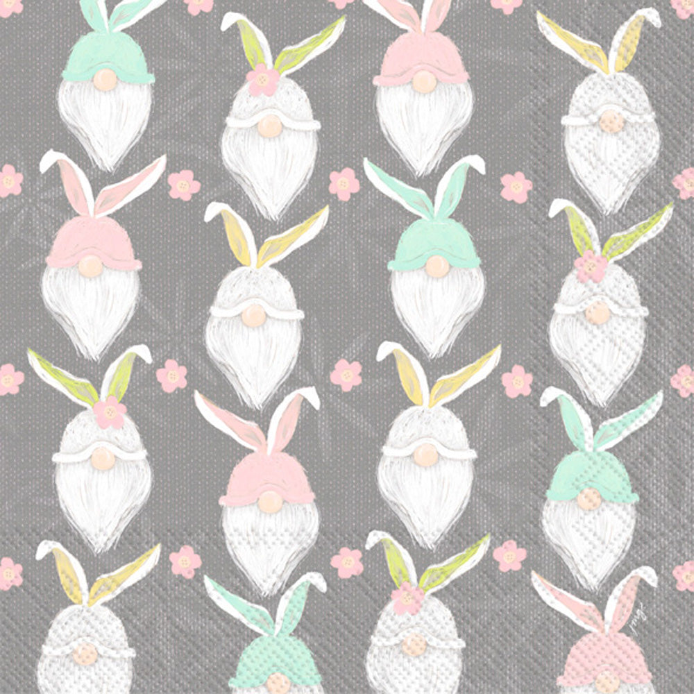 Cocktail Napkin / Bunny Gnome Pattern