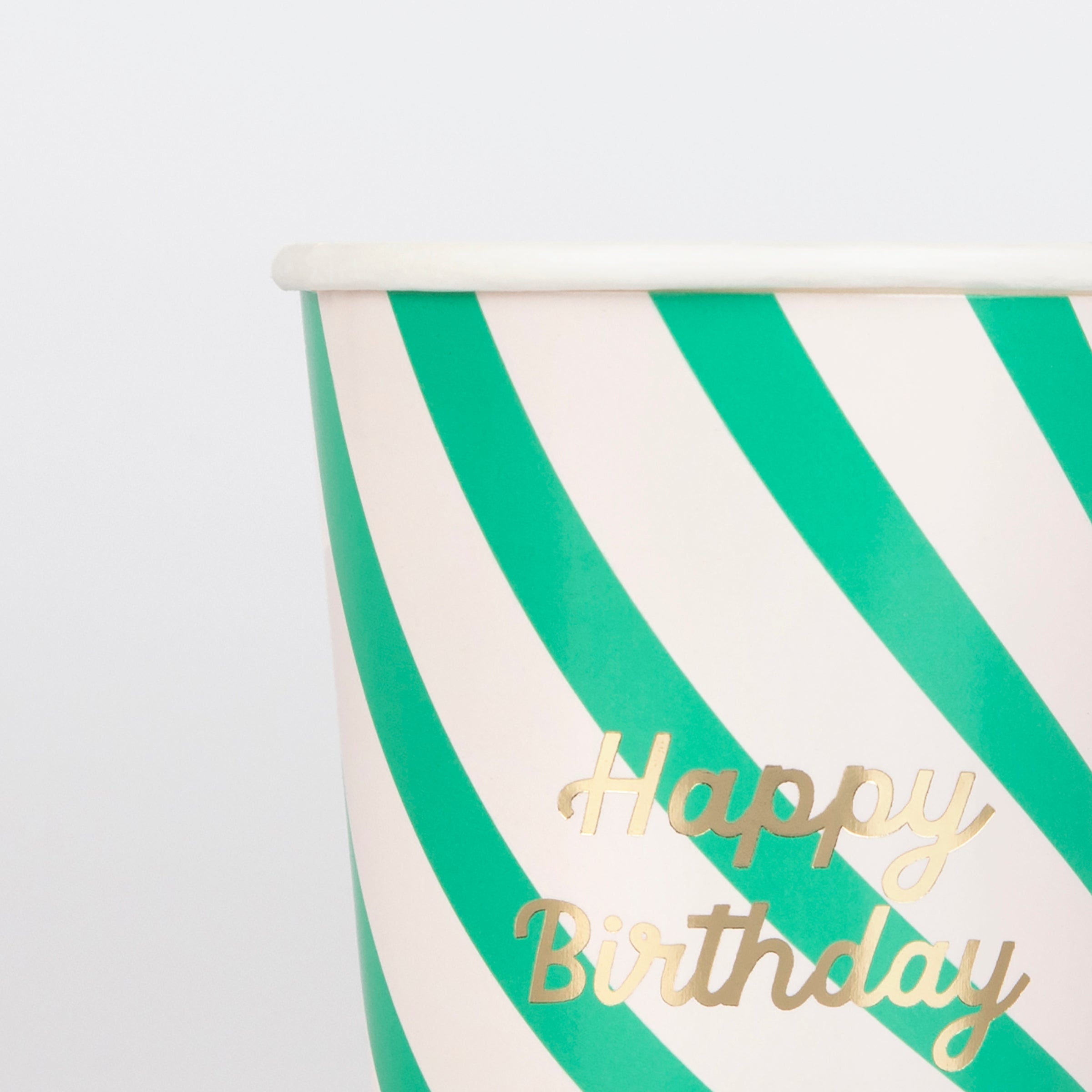 Stripe Happy Birthday Cups - (8 cups)