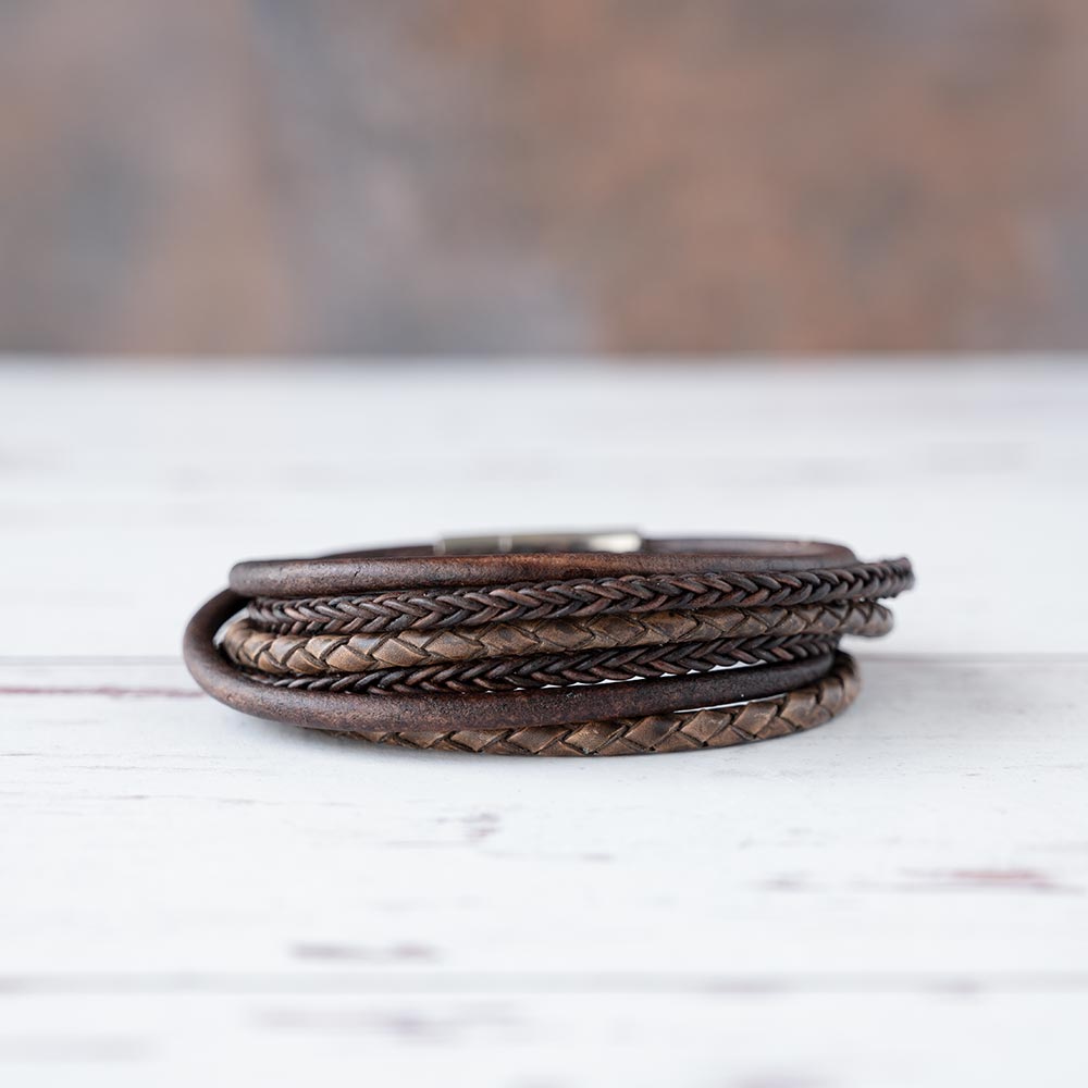 Leather Bracelet Bonacci - Dark Brown - Med