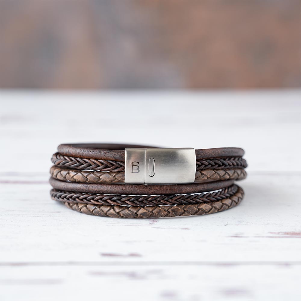 Leather Bracelet Bonacci - Dark Brown - Med
