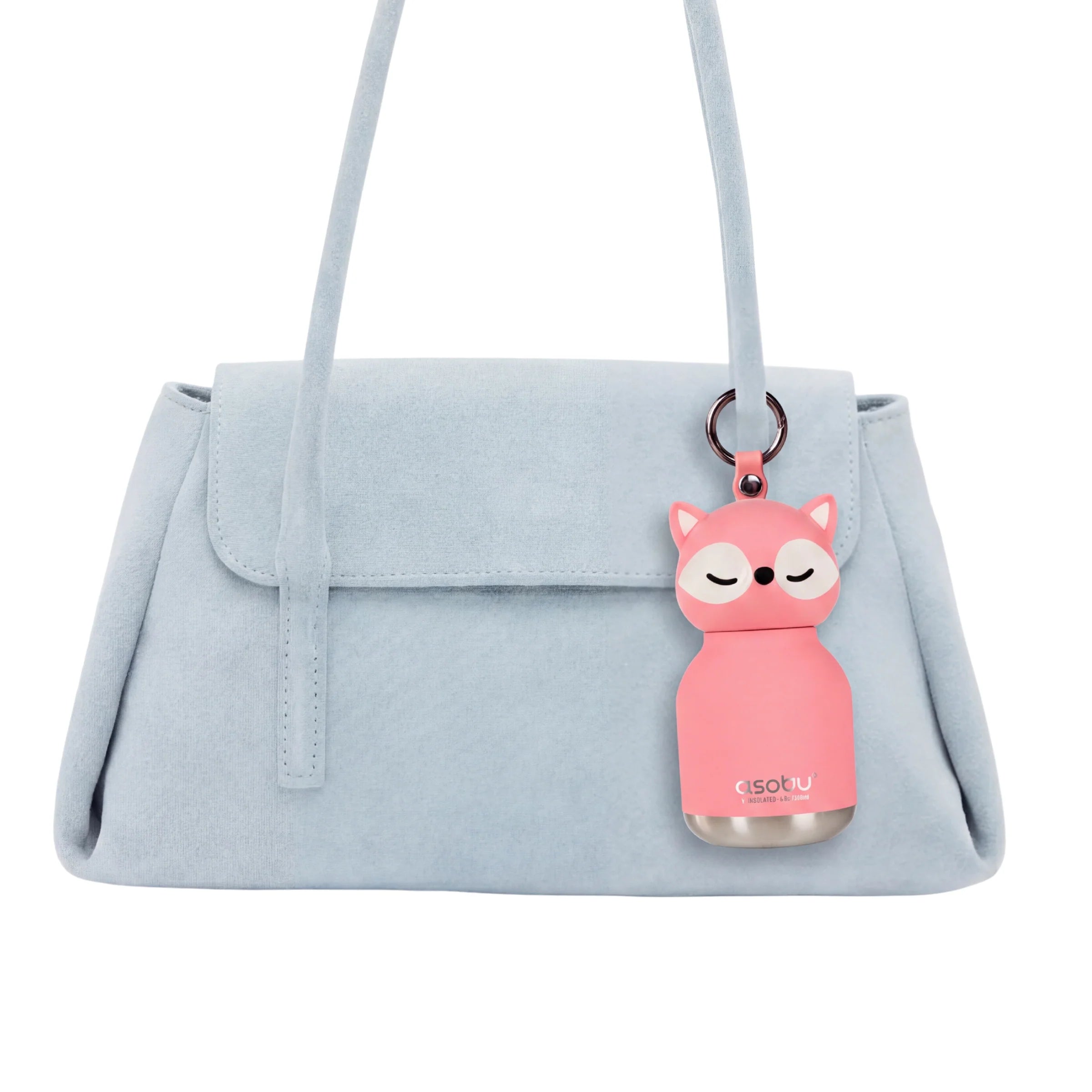 Bag Charm Water Bottle - Pink Fox