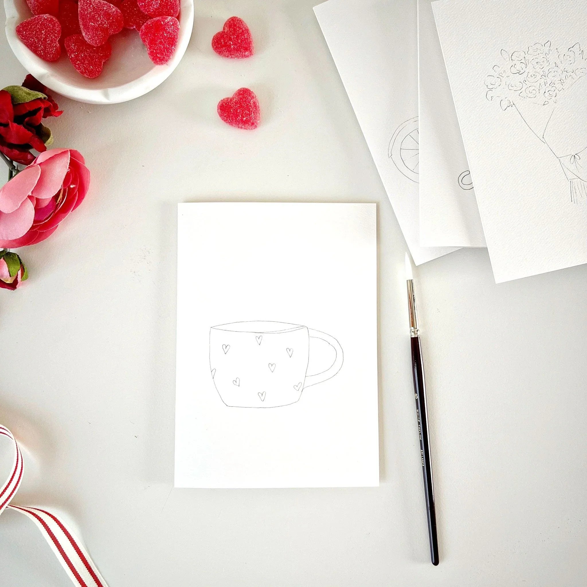 Love Sweet Love Paintable Notecard Set