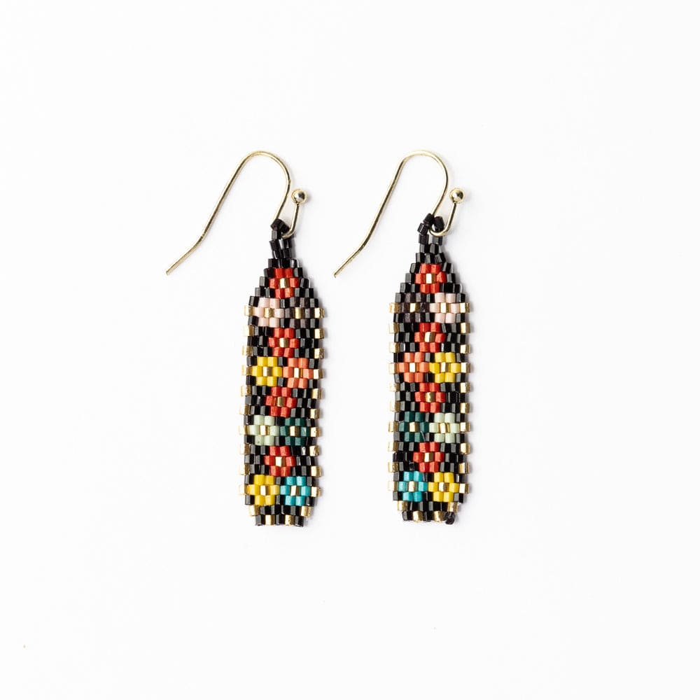 Nadia Floral Design Petite Luxe Earrings Black