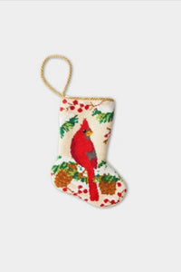 CHRISTMAS CARDINAL BAUBLE STOCKING