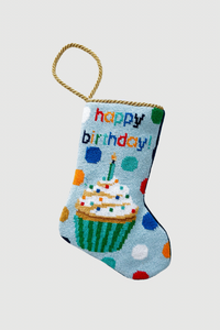 HAPPY BIRTHDAY BLUE BAUBLE STOCKING